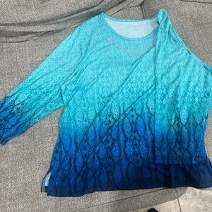 Allison Daley Teal Patterned Top